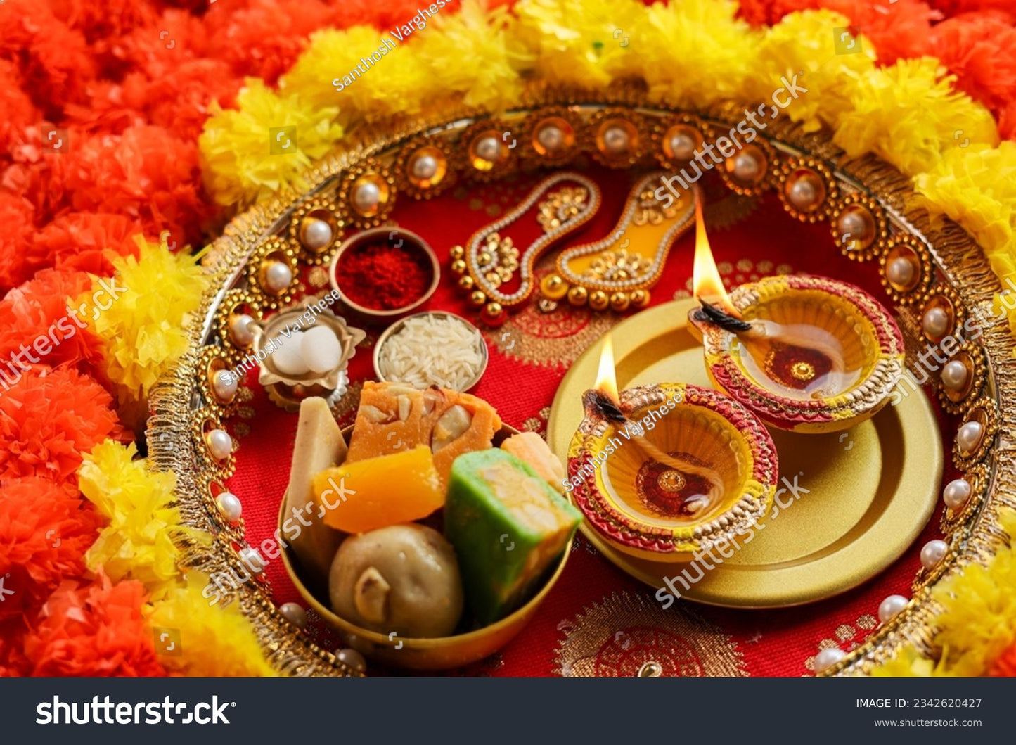 Decorative Pooja Thali For Festivals