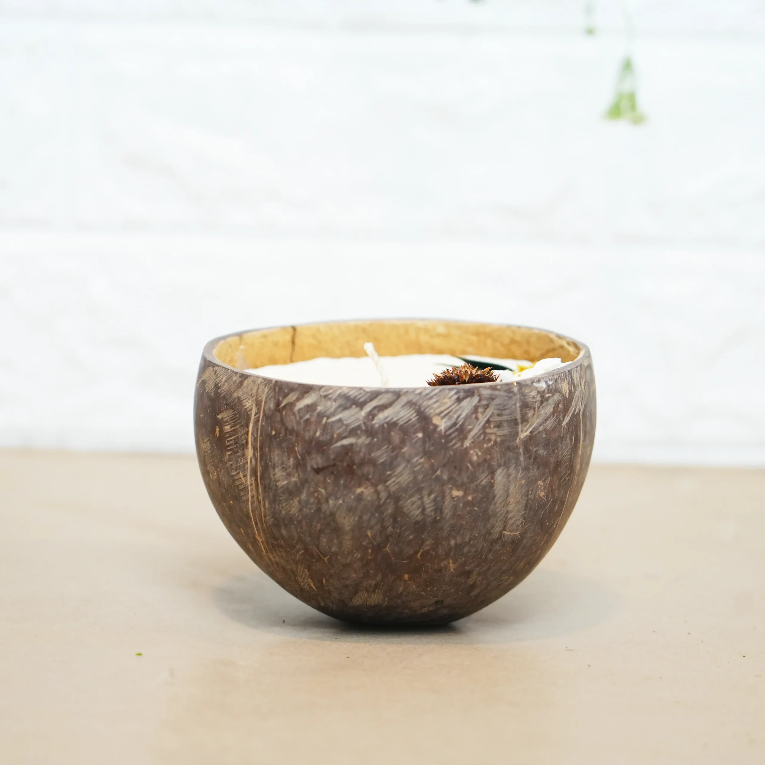 Natural Coconut Shell Candle – Eco-Friendly Hand-Poured Soy Wax | Sustainable Boho Accent by Shivom Bliss - Image 3