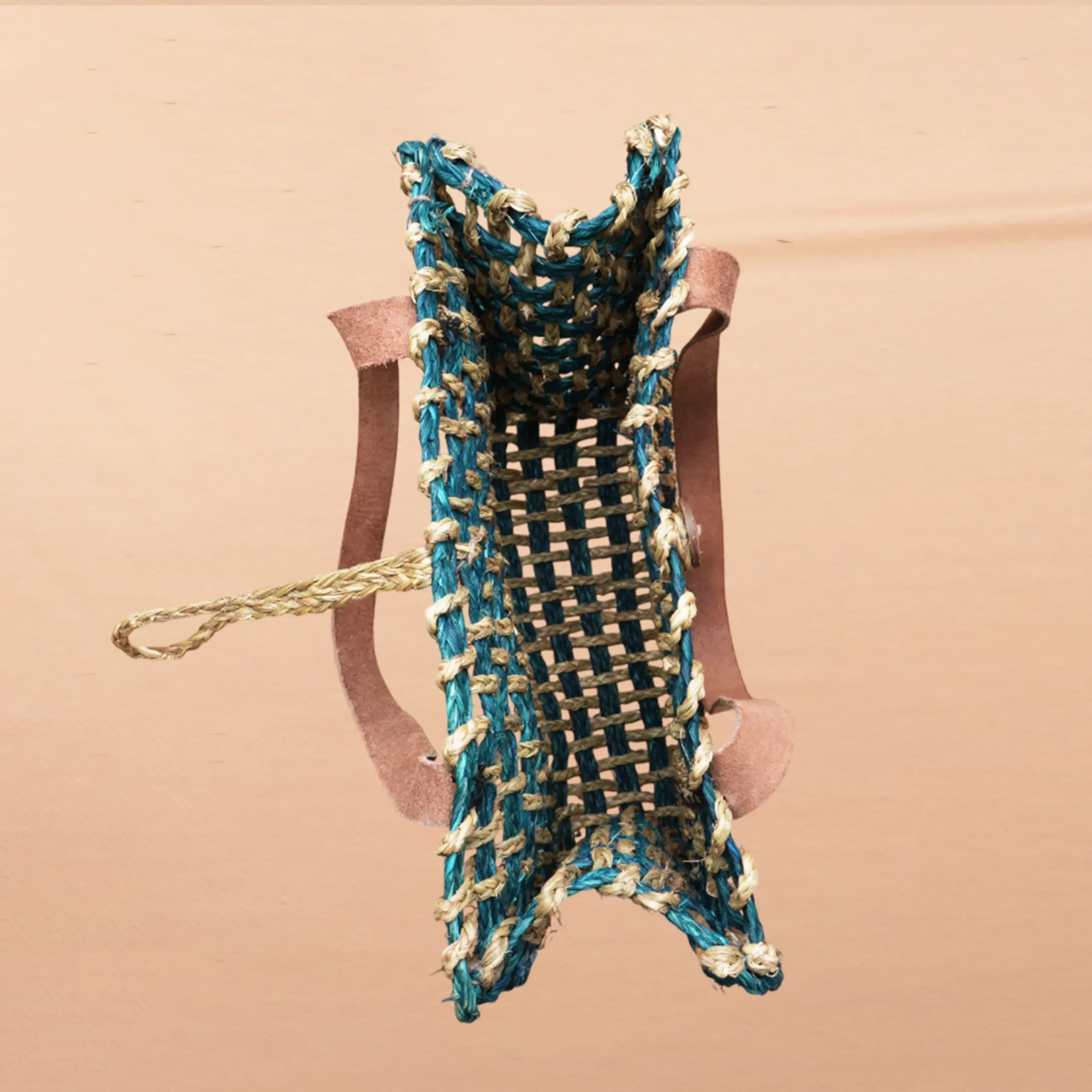 Handwoven Sabai Grass Tote Bag – Teal & Natural / Mustard & Natural | Eco-Conscious Shoulder Bag with Leather Handle by Shivom Bliss - Image 6