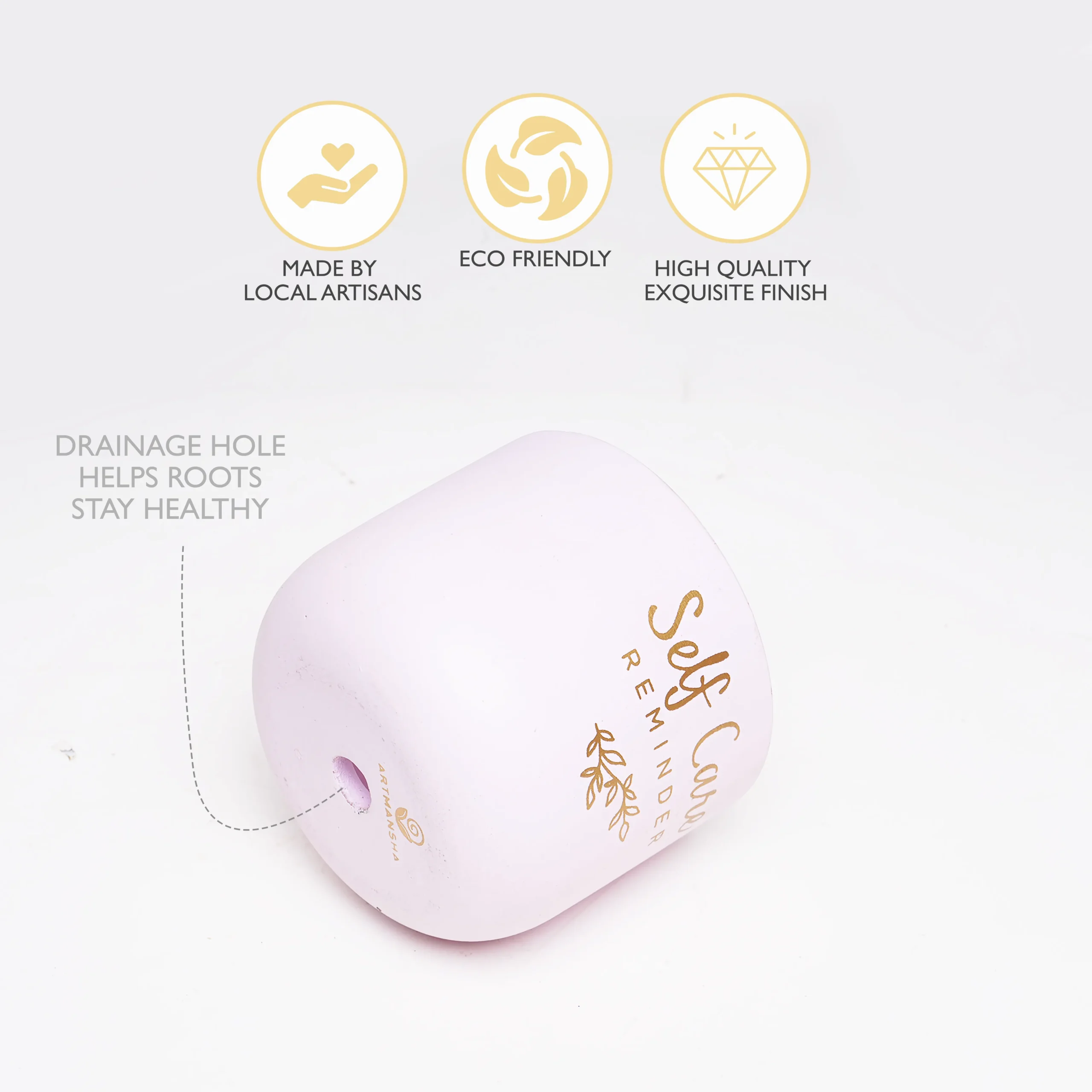 Handcrafted Quote Planter – Self Care / Stay Wild / Rooting for You | Motivational Terracotta Planters by Shivom Bliss - Image 6