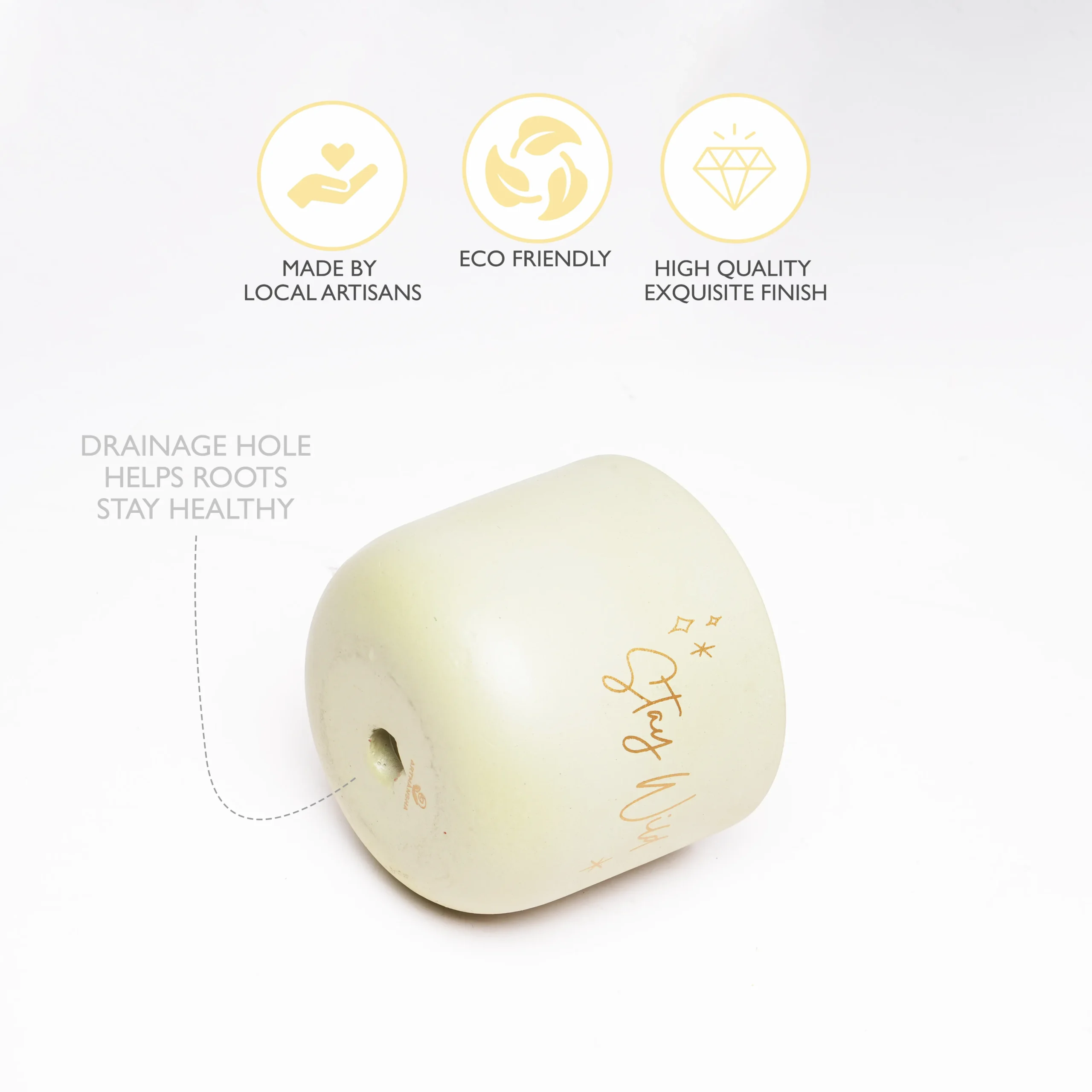 Handcrafted Quote Planter – Self Care / Stay Wild / Rooting for You | Motivational Terracotta Planters by Shivom Bliss - Image 3